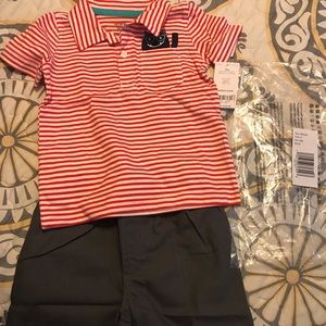 NWT Carters boys polo and short set Sz 18 month